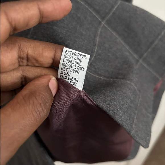 Talbots blazer 100% wool plaid dark grey 3 button 14 - Picture 5 of 5